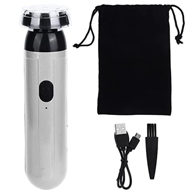 Mini afeitadora eléctrica, afeitadora eléctrica recargable compacta de limpieza profunda portátil de bajo ruido para hombres(Plata)
