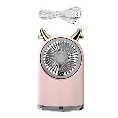 F Fityle Mini Ventilador de Aire Acondicionado portátil 3 Hojas 3 velocidades humidificador de Ventilador de Escritorio para Camping Viaje en casa Ven