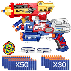 Anby families 2PCS Pistola de Juguete para Niños,Pistola Bláster con 80 Dardos de Espuma+2 Gafas Protectoras, Juguete Niño 6 7 8 Años,Juego de Disparo en oferta