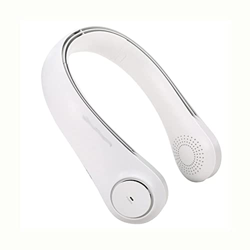 Ventilador de cuello portátil Ventilador sin aspas USB recargable con cabezales dobles Ventilador de manos libres silencioso de 3 velocidades para ofi características