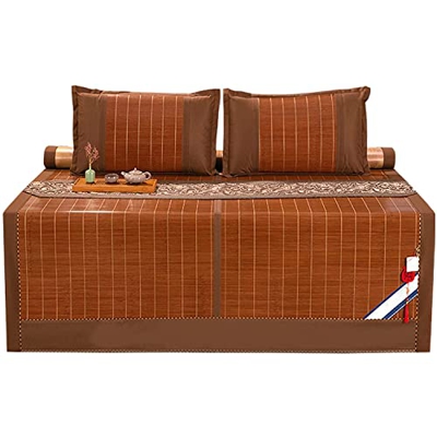 XJZHANG Estera de Dormir de Verano de bambú carbonizado, Almohadilla de refrigeración para colchón, Estera de bambú Mahjong carbonizada Transpirable, 