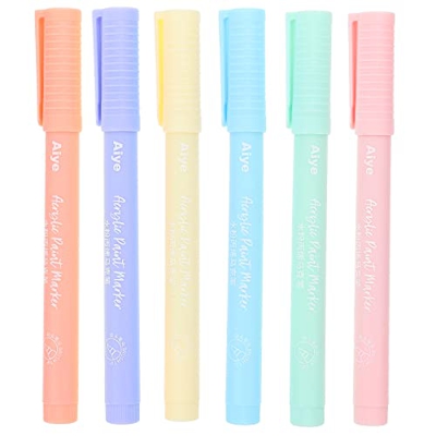 Ciieeo Pinta de 6 piezas Pensas de pintura Marcadores de pintura acrílico Dooding Markers para colorear