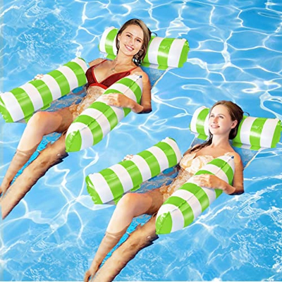RHESHIN Tumbona de agua – 2 unidades de hamaca inflable flotante – Silla portátil de agua – Tumbona de playa multiuso flotante para adultos y niños (v