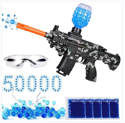 Fetinar Gel Blaster, Pistola eléctrica de Gel Soft Bullet Gun Splatter Ball con 50,000 munición de Gel Adecuado para Juegos al Aire Libre para Adultos