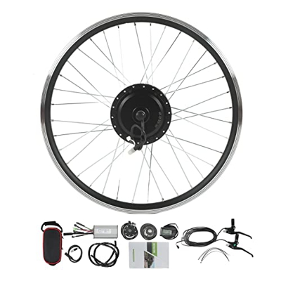 Kit de Conversión de Bicicleta Eléctrica, 48V 500W Kit de Rueda de Tracción Delantera Kit de Controlador de Motor Dentado sin Escobillas con Panel de 
