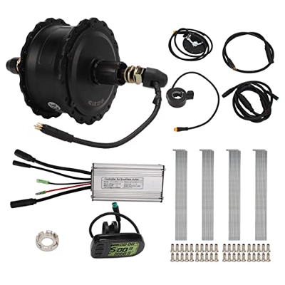 BuyWeek Motor de Cubo de Rueda de Bicicleta eléctrica, 36 V 500 W, Controlador de Motor de Cubo sin escobillas de Bicicleta eléctrica, Kit de Pantalla