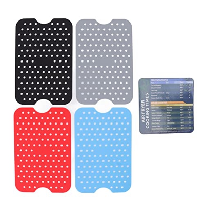 Revestimiento de Silicona para Freidora de Aire, 4 Piezas de Revestimiento para Freidora de Aire con Hoja de Trucos Magnética para Freidora de Aire Re