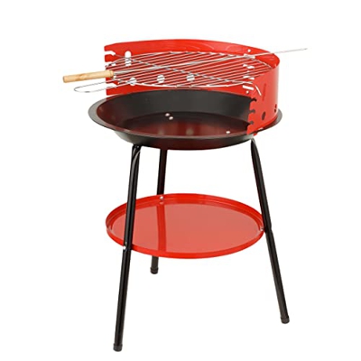 Baroni Home Barbacoa de carbón de hierro, barbacoa compacta y ligera, barbacoa/parrilla portátil, barbacoa ajustable con superficie de apoyo, dimensio