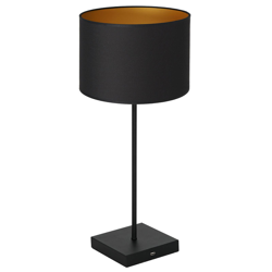 Lámpara de mesa Table negro, cilindro negro-oro en oferta