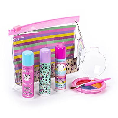 Tri-Coastal Design - Simple Pleasures | Set Burrocacao | 3 perfumes surtidos | Pincel Labios | Bolsa reutilizable de PVC | 4,2 g cada uno. | Un primer