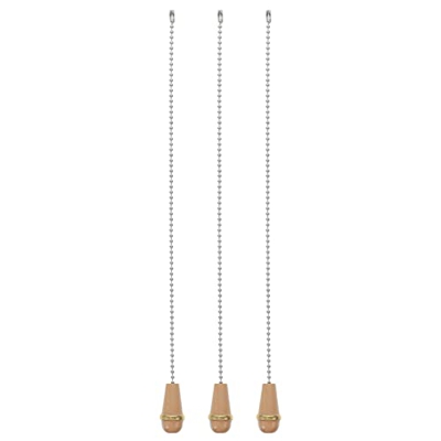 Mobestech Cadena de Bola de Tracción del Ventilador de Techo de Madera de 3 Piezas para La Bola de Tracción para El Ventilador de Techo Decoración de 