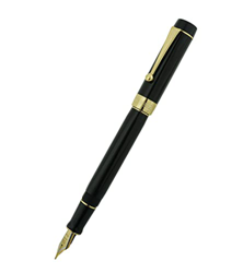 Jinhao 100 Centennial - Pluma estilográfica de resina negra, punta extrafina de iridio con ribete dorado características