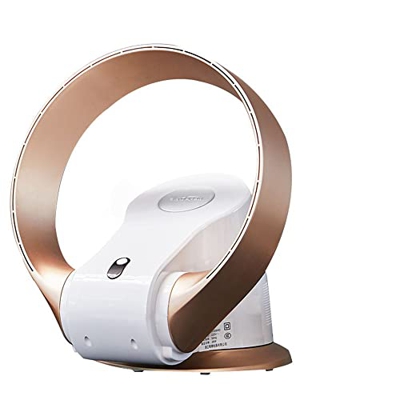 YUXN Ventilador De Pared Sin Aspas, Ventilador De Piso con Control Remoto/Temporizador, Ventilador Eléctrico Silencioso De Ahorro De Energía Gold