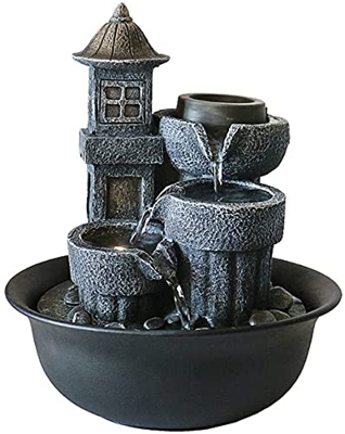 Tabletop Fountains Resin Desktop Fountain Landscape Fengshui Water Fountain Decorative Fountains Indoor Water Fountains Craft Home Decor Desktop Fount