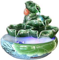 Tabletop Fountains Lotus Pond Tabletop Fountain for Office Room Decoration Portable Feng Shui Fountain Indoor and Outdoor with Led Ball on The Desktop características