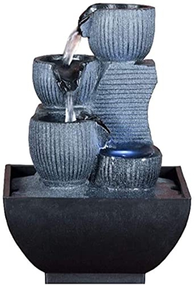 Tabletop Fountains Water View Resin Flowing Water Fountain Indoor Desktop Fountain Garden Micro Landscape Home Office Feng Shui Decoration Desktop Fou