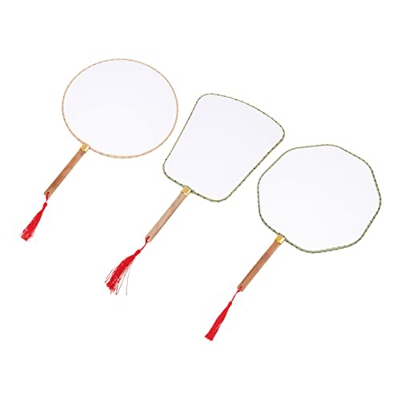 PATKAW Ventilador de Papel de 3 Piezas Ventilador de Papel Chino Hecho a Mano Pintura en Ventilador de Mano Fan de La Mano Ventilador de Pintura Venti