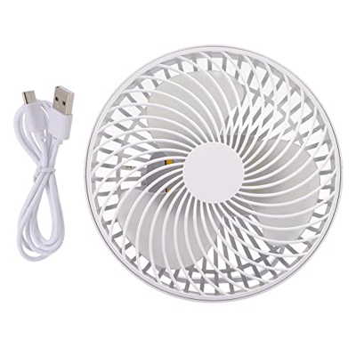 Luxshiny Ventilador de Escritorio Pequeño USB Ventilador Recargable Ventilador Portátil para Office Desk Golf Car Talking Camping Camping Gymil