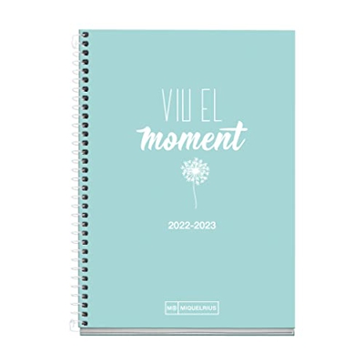 MIQUELRIUS - Agenda septiembre 2022 junio 2023 - Semana Vista - Tamaño Activa 11,7 x 17,4 cm - Bilingüe: catalán, inglés - School - Frase Azul