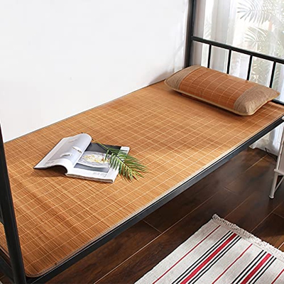 Yisss Colchón de verano,Estera de cama de bambú Estera de dormir de verano,Cubierta de colchón de bambú carbonizado,Estera con aire acondicionado,Smoo