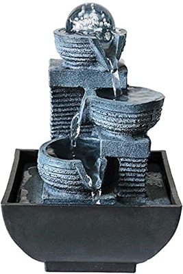 Tabletop Fountains Indoor Resin Water Fountains Tabletop Decorative Waterfall Waterscape Ball for Office Amp Home Decor Tabletop Fountains Desktop Fou