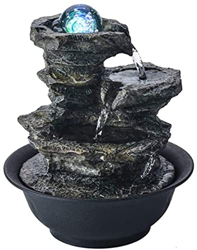 Tabletop Fountains Tabletop Water Fountains Waterfall Tiered Stone Home and Office Indoor Fountain Lucky Fengshui Fountain Tabletop Fountain Desktop F precio