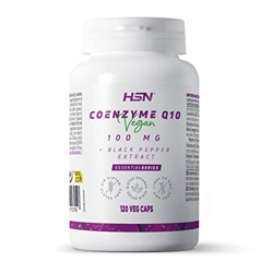 Coenzima Q10 100mg de HSN | 120 Cápsulas Vegetales de Ubiquinona Q10 con Pimienta Negra (Piperina) para Máxima Biodisponibilidad y Absorción | Suminis en oferta