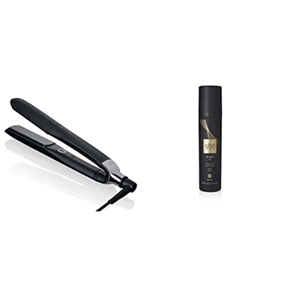ghd Platinum+ negra + Straight On - Plancha de pelo profesional, tecnología ultra-zone y spray de alisado
