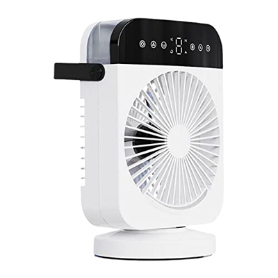 F Fityle Aire Acondicionado silencioso, pequeño, Ajuste de 70 °, 4 velocidades de Viento, Temporizador de 8 Horas, Ventilador de Escritorio de Aire