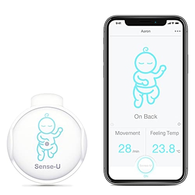 Sense-U Sensores de Monitor de bebé: realiza un Seguimiento del Movimiento Abdominal, la sensación de Temperatura, el Giro y la posición para Dormir d