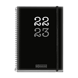 MIQUELRIUS - Agenda septiembre 2022 junio 2023 - Semana Vista - Tamaño Activa 11,7 x 17,4 cm - Bilingüe: español, inglés - College - Negro en oferta