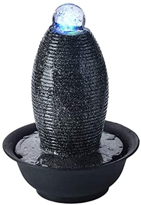Tabletop Fountains Tabletop Water Fountains Waterfall Tiered Stone Home and Office Indoor Fountain Lucky Fengshui Fountain Tabletop Fountain Desktop F