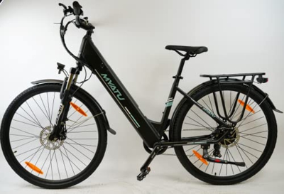 MYATU - Bicicleta eléctrica de ciudad para mujer de 28 pulgadas, con entrada baja para adultos