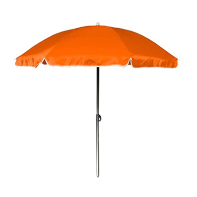 Sombrilla Parasol Color Lisa para Playa Tejido 100% Oxford con Funda y Soporte - Protección Solar UPF 50+ (Naranja, Ø160cm)