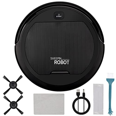 Colcolo Robot Aspirador 3 en 1, Carga USB, 75 Minutos de Tiempo de ejecución, silencioso, un botón, Inicio automático, Limpieza para Madera Dura, Pelo