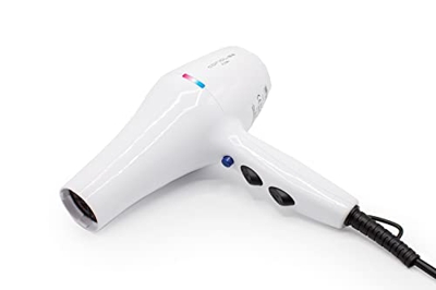 Corioliss FLOW+ | Secador de Pelo Profesional para Mujeres | 2000W TURBO POWER | Filtro Lavable Extraíble | Control de Temperatura y Velocidad (White 