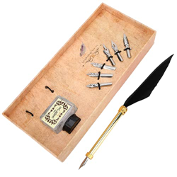 Caja de Regalo de Pluma de Pluma, Pluma de Inmersión de Pluma Vintage Peso Ligero para Navidad para Días Importantes para un Buen Regalo(Negro) precio