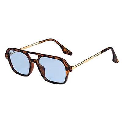 SXSZLY Gafas de Sol Retro de Doble Puente para Mujer, Gafas de Degradado de Moda, Gafas de Sol Huecas de Tendencia, Gafas de Sol para Hombre,B