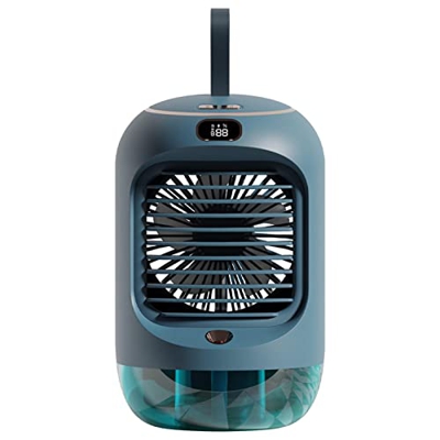 Milageto Aire Acondicionado portátil Ventilador de refrigeración Luz Nocturna Mister Fan con cordón Refrigerador de Escritorio Carga USB Pantalla LED 