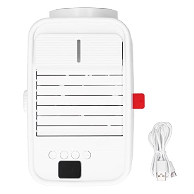 Omabeta Mini Aire Acondicionado, Pantalla de Temperatura Operación Simple Enfriador de Aire Mini Humidificador de Aire Inteligente para Uso