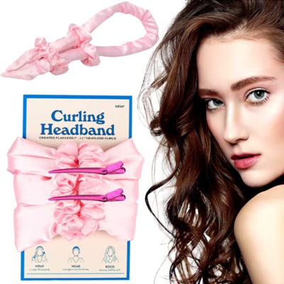 Rizador Pelo Sin Calor Sport ,Rulos Flexibles Para Rizar Pelo,Rizos Sin Calor Con Clips De Pelo,Terciopelo Ondas Sin Calor,Curling Ribbon Hair Para Ca