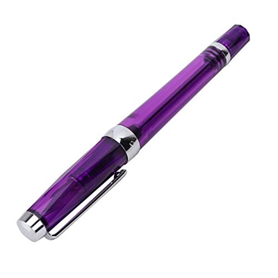Bolígrafo de Escritura, Bolígrafo de Plástico con Punta Fina de Papelería para Oficina(Morado transparente)