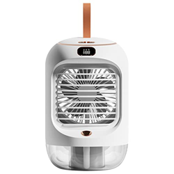 Milageto Aire Acondicionado portátil Ventilador de refrigeración Luz Nocturna Mister Fan con cordón Refrigerador de Escritorio Carga USB Pantalla LED  en oferta