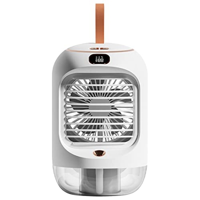 Milageto Aire Acondicionado portátil Ventilador de refrigeración Luz Nocturna Mister Fan con cordón Refrigerador de Escritorio Carga USB Pantalla LED 