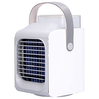 Acondicionadores de aire portátiles, enfriador de aire de 350 ml, carga USB, cabezal de agitación de 90 grados, refrigeración por pulverización, luz n