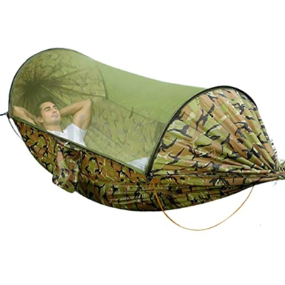 KF Premium - Hamaca colgante de doble persona con mosquitera para exteriores, ideal para viajes, playa, patio, balcón, etc