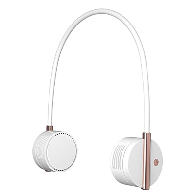 DOOK Abanico De Cuello Colgante De Verano Aire Acondicionado Portatil Sin Aspas Enfriador De Aire Plegable USB Ventiladores Portátiles Personales,Blan
