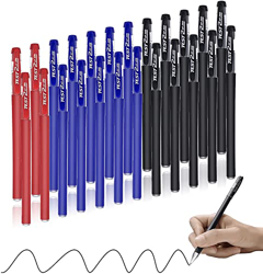 Bolígrafos de Tinta de Gel Paquete de 24 Bolígrafos de Tinta Líquida Negro Rojo Azul Punta Media 0.5mm Bolígrafos de Gel para Escritura, Tomar Notas,  características
