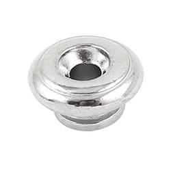 Ruilogod Metal Guitarra eléctrica Bajo Dual Design Strap Block Botón de bloqueo 4mm Hole Dia Dia Tono Plata en oferta