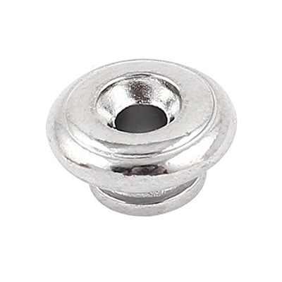 Ruilogod Metal Guitarra eléctrica Bajo Dual Design Strap Block Botón de bloqueo 4mm Hole Dia Dia Tono Plata